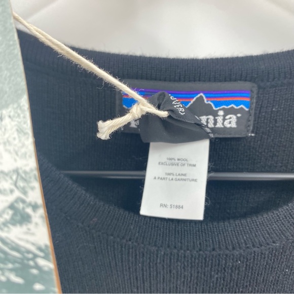 Patagonia Black Wool Crew Neck Shift Dress Small New - Picture 6 of 7